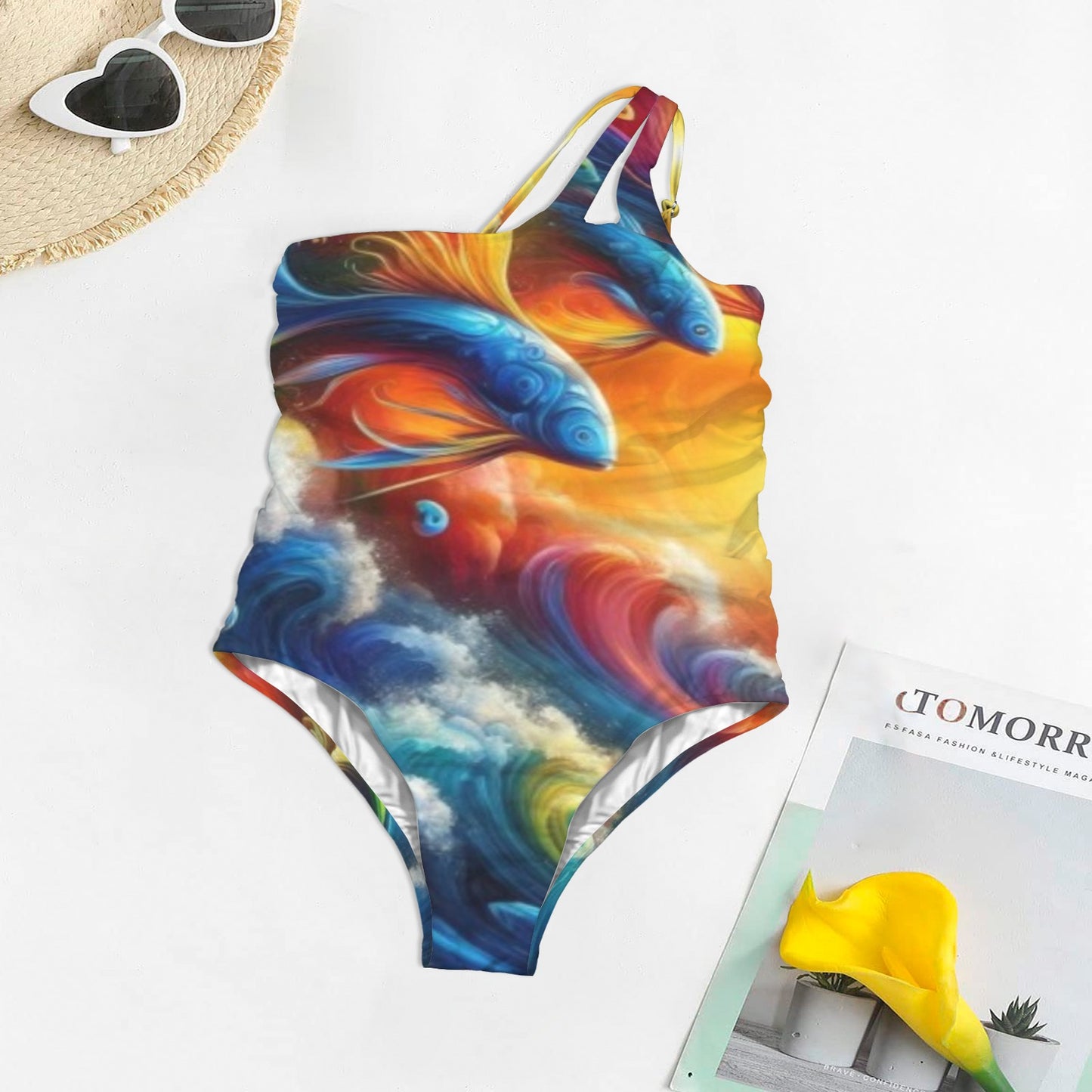 Ocean Goddess One Piece Swim Suit/Beachwear