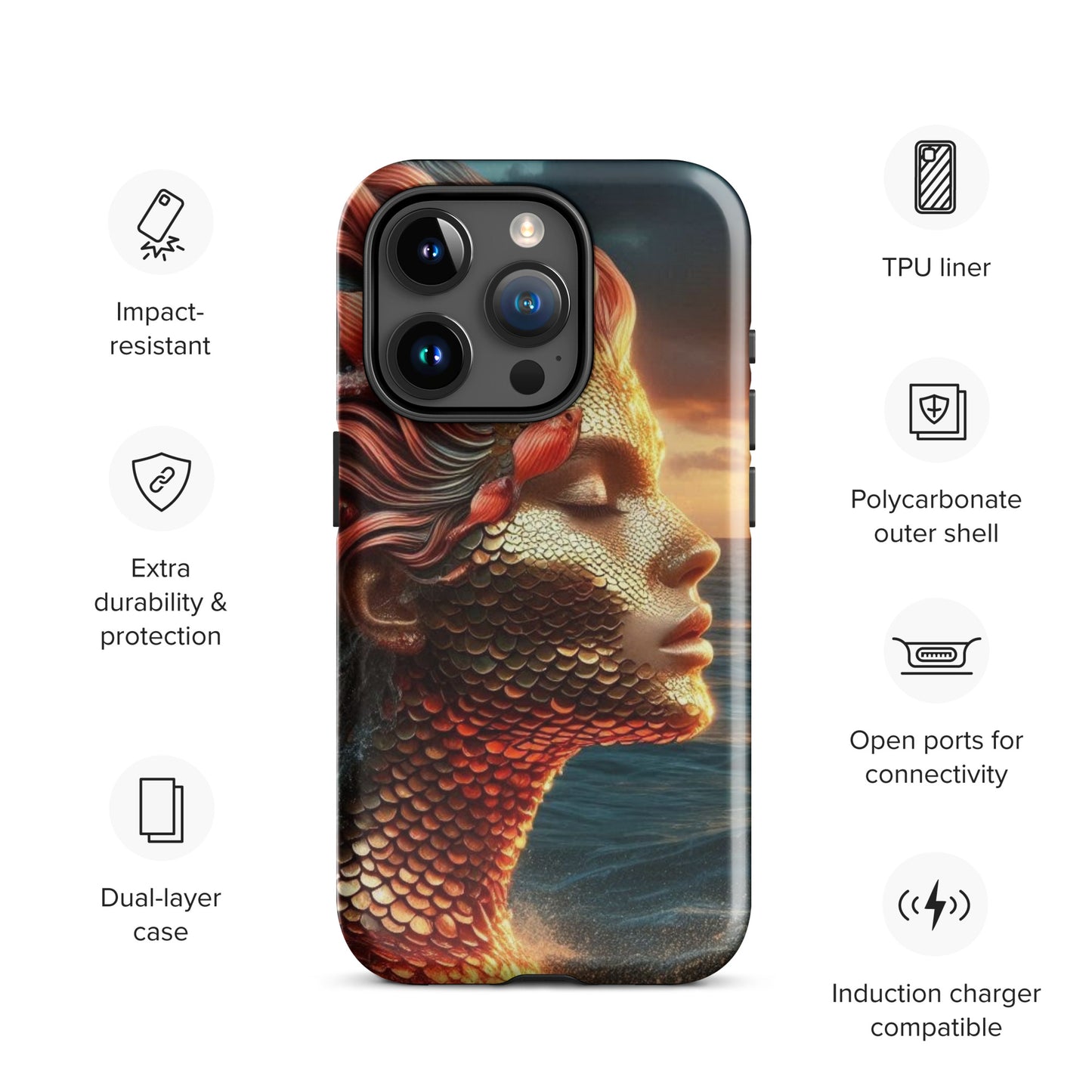 Fiery Ocean Goddess Tough Case for iPhone®